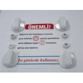 Resim Universal Fırın Düğme Üniversal - 4 Lü - Set - Beyaz 