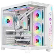 Resim gameagle Storm 7 Argb Fanlı Oyuncu Pc Kasası 850W 80+ Plus Bronz Power'lı Sıvı Soğutmalı (Beyaz) 