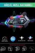 Resim WUNİT WY20MAX İki Kişi Bağlantılı Telsiz Özellikli 5.3 Motosiklet Kask Kulaklık RGB Motorsiklet Interkom 
