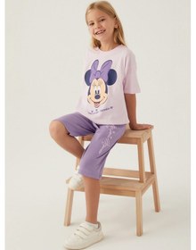 Resim Minnie Mouse Smile Pembe Kız Çocuk Kapri Takım 5274-42774 Pembe 