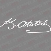 Resim STİCKERCI BEY Gazi Mustafa Kemal Atatürk Imza Sticker Folyo Baskı Kaplama Etiketi Modifiye Ve Aksesuar Malzemesi 
