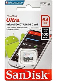 Resim Sandısk Ultra 64Gb 100Mb/S Microsdxc Hafıza Kartı 