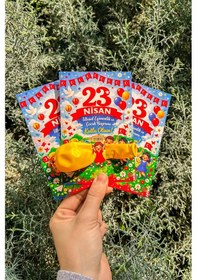 Resim 20 Adet 23 Nisan Şeker Ve Balon Konulabilen Tebrik Kartı 20'li Set Sınıf Dağıtımlık Hediyelik Kart 