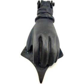 Resim Marsilyan Antika Tarz Dekoratif Pirinç El Kapı Tokmağı, Taktak - 167X75 Mm, Oksit 