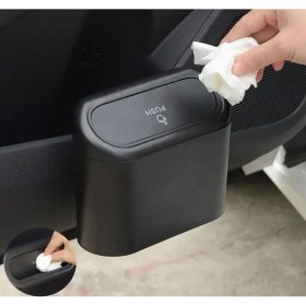 Resim Portatif Min Oto Araç Içi Çöp Kovası Kutusu Ofis Çöp Kovası Portatif Taşınabilir Kapaklı Çöp Kutusu 