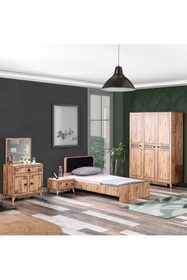 Resim Setay Atlantik Genç Odası - 3 Kapılı Dolap, Karyola, Komodin, Şifonyer 