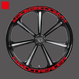 Resim ARONA Hard Core Rider Jant Sticker Motosiklet Jant Sticker Etiket Çıkartma Yapışkan 8'li 