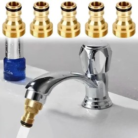 Resim 3 Paket Evrensel Pirinç Musluk Adaptörü, Mutfak Lavabosu, Bahçe Hortumu, Lavabo Mikseri Hortum Adaptörü, Avrupa ve Amerikan Standardı için Metal Musluk Bağlantısı 