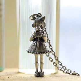 Resim Sevimli Anime Karakteri Kedi Kulaklı Kolye, Bebek Tutkunluğu, Erkek ve Kadınlar için Benzersiz Çekicilik Yaratıcı Takı Aksesuarları, Moda İfade Parçası, Günlük Kullanım Mücevherleri, Şirin Tasarım, Detaylı İşçilik, Anime Takısı, Charm Kolye, Mücevher Severler İçin Hediye 