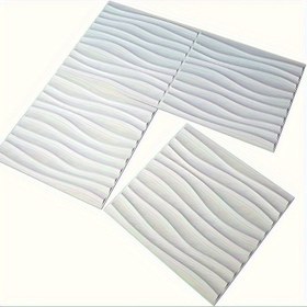 Resim 10 adet/33 adet 3D PVC Duvar Panelleri, Su Geçirmez, Alev Geciktirici, Temizlemesi Kolay, Serbest Kesim, Dalgalı/Yıldızlı Dokulu Tasarım, Ofis, Yatak Odası, TV Arka Plan Dekorasyonu için Uygun. Boyut 29.97cm×11.8 