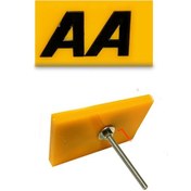 Resim Panjur Arma Sarı Zemin Siyah Aa Vidalı Pleksi Izgara Arma Logo 