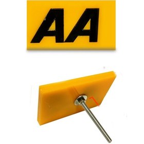 Resim Panjur Arma Sarı Zemin Siyah Aa Vidalı Pleksi Izgara Arma Logo 