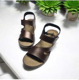 Resim Kadın Siyah Yazlık Sandalet Bakır 