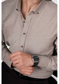 Resim Açık Kahve Yaka Düğmeli Premium Şamre Slimfit Erkek Gömlek Açık Kahverengi 
