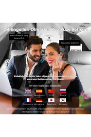 Resim TECHNO 8Q 114 Farklı Dilde Çeviri Yapan Yapay Zeka Destekli Tercüman Kulaklık Mor 