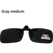 Resim Terokk Unisex Klip-polarize Sürüş Gözlükleri Uv400 Gündüz/gece Kullanım Flip-up Lenspembe51gri Gri 