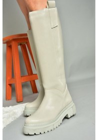 Resim Fox Shoes R973201109 Gri Kalın Tabanlı Kadın Çizme Gri 