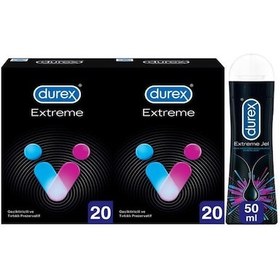 Resim Durex Extreme Prezervatif 2 x 20'li + Extreme Jel 50 ML 