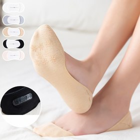 Resim 5 Çift Kadın Görünmez Çorap, Düz Renk, Kaymaz Gizli Ultra Düşük Kesim, Örme Kumaş, Polyester %97, Spandeks %3, 280g/m² - Elde Yıkanabilir 