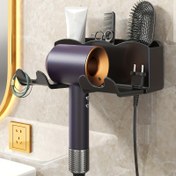Resim Delme Gerektirmeyen Yerden Tasarruflu Saç Kurutma Makinesi Tutacağı - Kolay Duvara Montaj, Şık & Güvenli Banyo Düzenleyici, Sorunsuz Güzellik Rutini İçin 