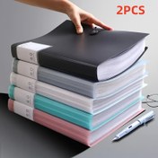Resim 2 adet A4 Dosya Klasörü, 80 Plastik Cebi ile - Dayanıklı PP Malzeme, Ofis, Okul, Ev için Hafif ve Taşınabilir Düzenleyici - Şeffaf Tasarım, Kolay Görünüm, Okul Malzemeleri, Profesyonel Dosya Saklama, Modern Dosya Tasarımı, Görünür Belge Saklama 