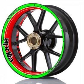Resim Run Grafik Shop APRİLLA MOTOSİKLET JANT ŞERİDİ 17 INC Uyumlu STİCKER FULL TAKIM SET 