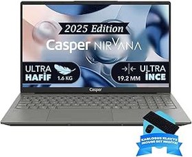 Resim Casper Nirvana X600.7430-DF00R-G-F-D200 Amd Ryzen 5-7430U 32GB Ram 1tb Nvme SSD 15,6" Windows 11 Pro Taşınabilir Bilgisayar + Kablosuz Klavye-Mouse Set 