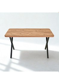 Resim Modern Çarpı Ayak Dikdörtgen Yemek Masası Atlantik 140x80x75 Cm Atlantik - Çam 