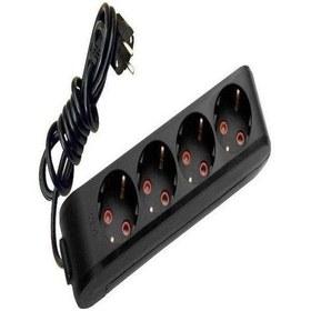 Resim Multi-let Siyah Dörtlü Priz Top Kablolu Ç.k. 3 Mt 1 