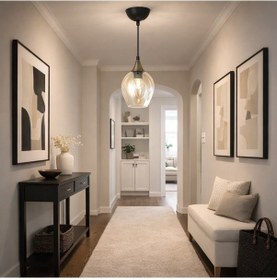 Resim Tt606-1-sy-esk Tt Ayd. Mat Siyah-eskitme Basık Camlı Tekli Avize Siyah - Eskitme 