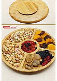 Resim BAMBU YUVARLAK KAHVALTILIK,BÖLMELİ ÇEREZLİK 