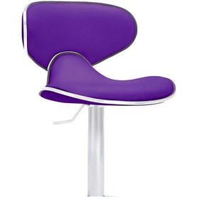 Resim Bürocci Zen Bar Taburesi - Mor Modern Deri Metal Ataklı Yüksek Tezgah Sandalyesi - 9549s0515 Mor 