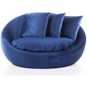 Resim SHOWDEKO Fotelja Vol2 Mavi Renk Kirlentli Tekli Berjer 