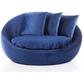 Resim SHOWDEKO Fotelja Vol2 Mavi Renk Kirlentli Tekli Berjer 