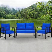 Resim Zerkaconcept Yıldız Koltuk Kanepe Bahçe & Balkon Koltuk Takımı Mavi 2+1+1 