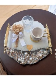 Resim Dreamy Gold Söz Kahve Tepsisi Bronz 