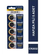 Resim Maxell CR2032 Lithium Hafıza Pili 5 Adet 