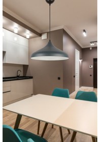 Resim Nil Özel Tasarım Modern Dekoratif Cafe Mutfak Salon Antrasit Içi Beyaz Sarkıt Tekli Avize Diğer 