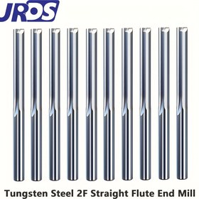 Resim JRDS 4mm & 6mm Tungsten Karbür İki Dişli Düz Saplı Freze Ucu - Hassas İşlenmiş Yuvarlak Köşe Router Matkabı ve Oyma Kesici, Ahşap, Demir, Akrilik için - Kalıp Taşlama Makineleri ile Uyumlu, Dayanıklı Freze Aletleri, Metal İşleme Aletleri, Ağaç İşçiliği Aletleri, Yüksek Hassasiyetli Endüstriyel Profesyoneller İçin 