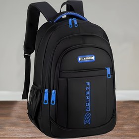 Resim Nötr Renk Blok Sırt Çantası, Naylon Oxford Kumaş, Büyük Kapasite, Moda Kontrast, Hafif, Ayarlanabilir Askı, Fermuar Kapatma, Polyester Astarlı, Dikiş İpliği Detayı ile, Erkekler, Kadınlar, Seyahat, Okul, Günlük Çıkışlar için 