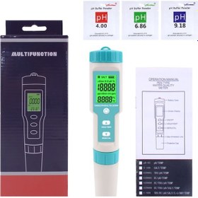 Resim 7in1 PH/TDS/EC/ORP/Deniz Suyu Ağırlık/Tuzluluk/Sıcaklık PH Ölçer 
