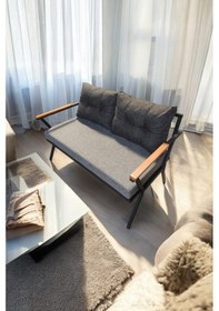 Resim Pilocca Tekli Bahçe , Balkon Mobilyası 2'li 60x120cm Gri Antrasit Antrasit Gri 