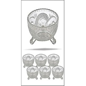 Resim Rayan 6'lı Kristal Lüx Ayaklı Cam Çerezlik Şekerlik Sunumluk Kase 