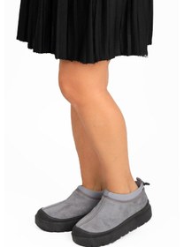 Resim Kadın Mini Süet Içi Kürklü Kalın Taban Günlük Yarım Bot 