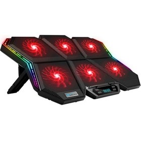 Resim Top Geek Coolcold K40 Rgb Laptop Soğutucu 6 Fanlı Soğutma Standı 