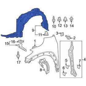 Resim Toyota Corolla- Cross- 2022-2024 Ön Çamurluk Davlumbazı Sağ Tyg Oem No:538750a110 