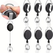 Resim 3 Adet Yüksek Kaliteli Çekilebilir Kimlik Kartı Tutucu, 360° Dönebilen, Kemer/Karabina Klipsi, Dahili Naylon Halat, Anahtarlık Halkası, Çıtçıt Tokası ve PVC Kimlik Kayışı - Birden Fazla Kimlik Kartı, Kart, Bilet ve Para İçin Mükemmel 
