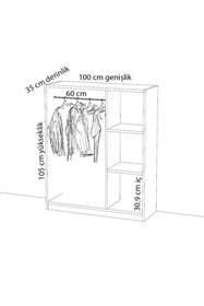 Resim yamandekorasyon Çocuk-bebek Elbise Dolabı Kapaksız Beyaz 