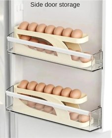 Resim TİNEKE 2 Katlı Otomatik Buzdolabı Yumurta Standı Yumurtalık Rafı Saklama Kabı Buzdolabı Organizer 