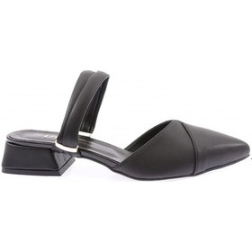 Resim Dgn K582 Kadın Sivri Burun Parmak Dekolteli Alçak Topuk Terlik K582-1217-R1534 Siyah 